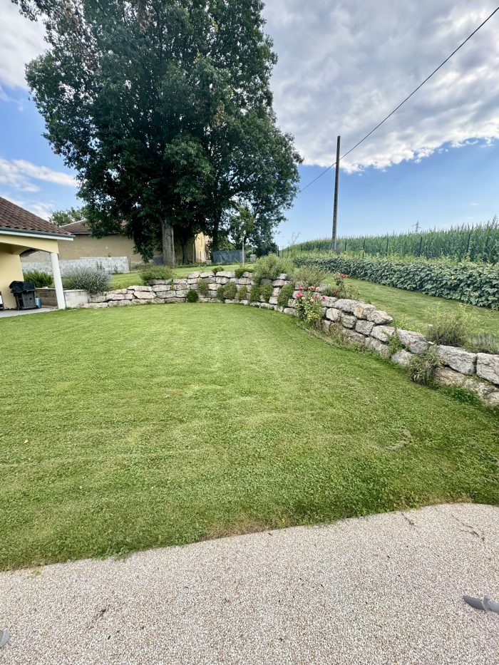 Entretien des espaces verts avec crédit d’impôt Entretien des espaces verts - Jardin entretenu avec pelouse tondue et haies taillées, Rodet Paysages